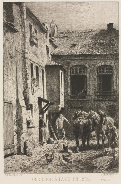 Una corte a Parigi da Charles Emile Jacque