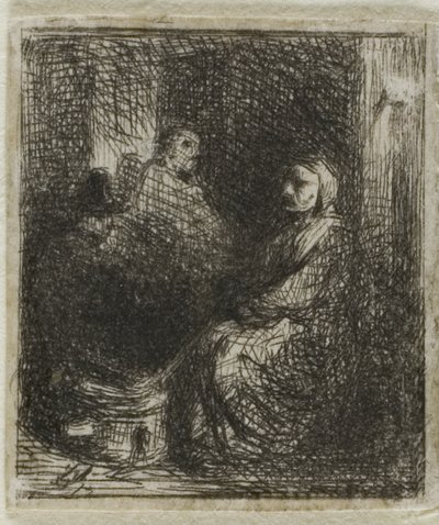 Donna che Vende Cibo Fritto da Charles Emile Jacque