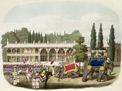 Il palazzo di Tippoo Sahib inciso da Thomas Hall per 