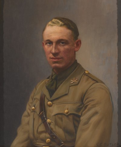 Tenente A L Bobby, Corpo Mitraglieri e Reggimento Middlesex, circa 1917 da Charles Ernest Butler