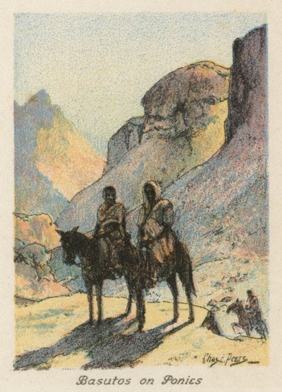 Sudafrica: Basutos a cavallo da Charles Ernest Peers