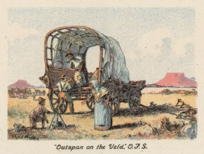 Sudafrica: "Outspan sulla Veld," OFS da Charles Ernest Peers