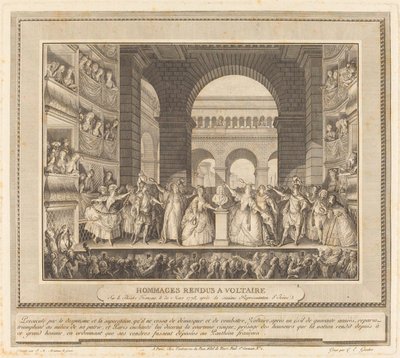 Incoronazione di Voltaire da Charles Etienne Gaucher after Jean Michel Moreau
