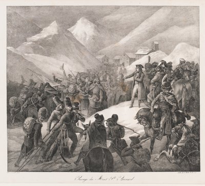 Attraversamento del Monte San Bernardo, inizio XIX secolo da Charles Etienne Pierre Motte