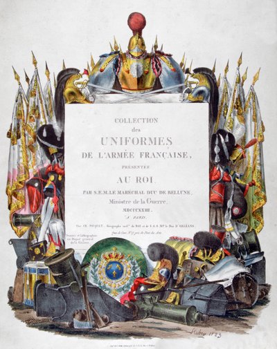 Frontespizio di Collection des Uniformes de L