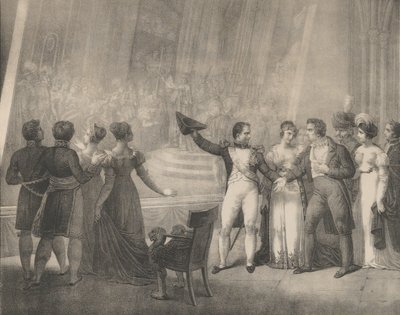 Napoleone e Giuseppina visitano lo studio di David da Charles Etienne Pierre Motte