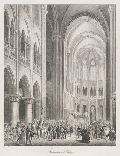 Ristabilimento della Chiesa, inizio XIX secolo da Charles Etienne Pierre Motte