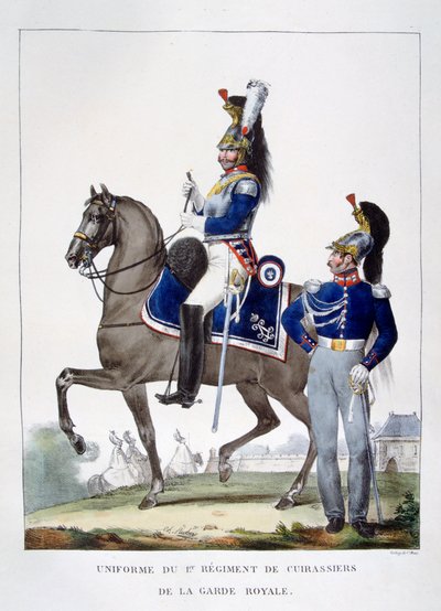 Uniforme del 1° Reggimento di Cacciatori della guardia reale, Francia da Charles Etienne Pierre Motte