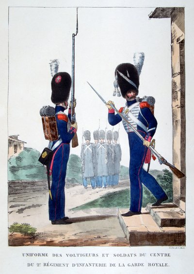 Uniformi della 2ª fanteria della guardia reale francese da Charles Etienne Pierre Motte
