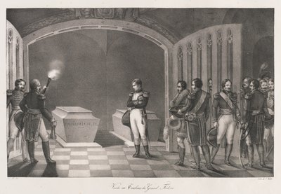 Visita alla tomba di Federico il Grande, inizio XIX secolo da Charles Etienne Pierre Motte