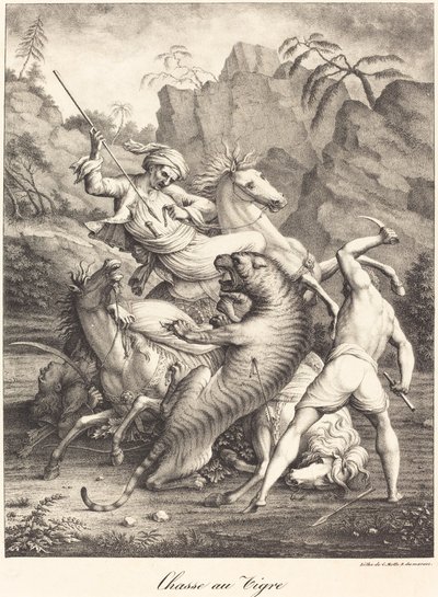 Caccia alla tigre da Charles Etienne Pierre Motte after Auguste Jacques Regnier