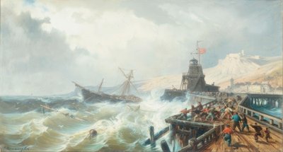 Salvataggio di una nave in difficoltà da Charles Euphrasie Kuwasseg