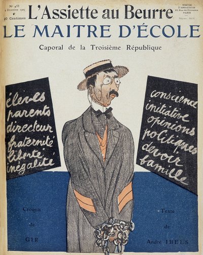 Il maestro di scuola, caporale della Terza Repubblica, illustrazione di Charles Gir (1883 - 1941) - in "L
