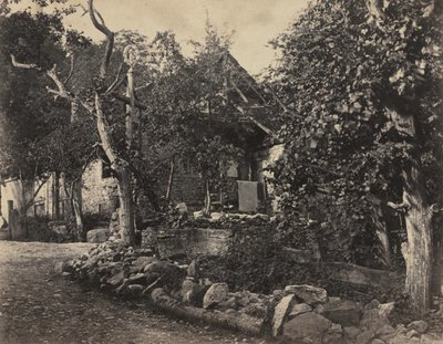 Scena rurale con edificio in pietra e croce da Charles Fortunat Paul Casimir Perier