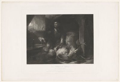 Caccia al cervo nelle Highlands. La capanna del bracconiere. Dopo Edwin Landseer, con indirizzi di Boys e Graves e Gambart da Charles Fox