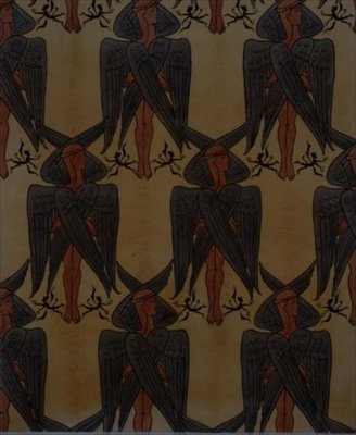 Cherubino ripetuto, disegno per un tessuto da Charles Francis Annesley Voysey