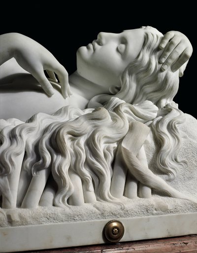 Figura a grandezza naturale di Rhodopis su piedistallo da Charles Francis Fuller