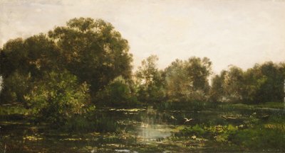Paesaggio fluviale con cicogne, 1864 da Charles Francois Daubigny