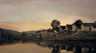 Un villaggio vicino a Bonnieres, 1861 da Charles Francois Daubigny