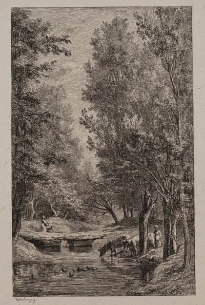 Ruscello nella Val Mondois, c. 1862 da Charles Francois Daubigny