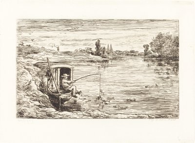 Mozzo che pesca da Charles Francois Daubigny