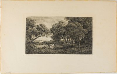 Bovini presso una pozza da Charles Francois Daubigny