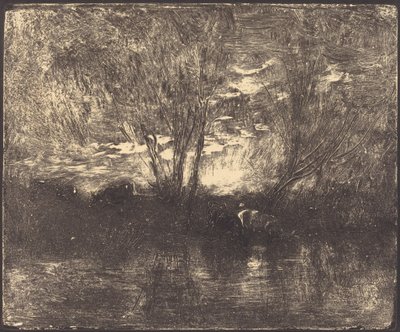 Mucche a un Abbeveratoio da Charles Francois Daubigny