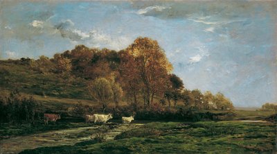 Paesaggio autunnale fluviale da Charles Francois Daubigny