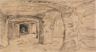 Volte di roccia nella cava di Auvers-sur-Oise da Charles Francois Daubigny