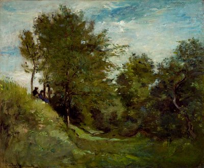 Paesaggio con figure sedute su una riva da Charles Francois Daubigny