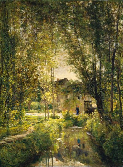 Paesaggio con un ruscello illuminato dal sole, ca. 1877 da Charles Francois Daubigny