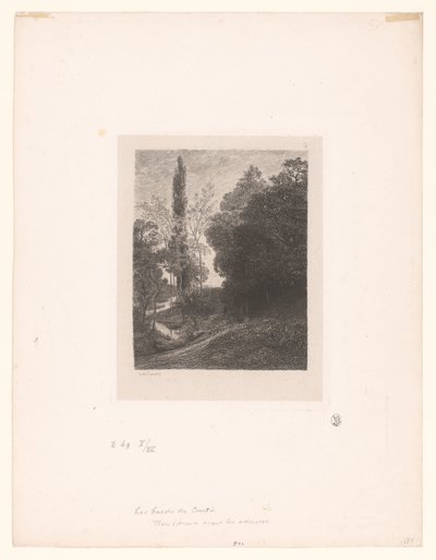 Paesaggio con fiume serpeggiante (Les bords du Cousin, Serie etsen van landschappen, Eaux-fortes par Daubigny) da Charles Francois Daubigny