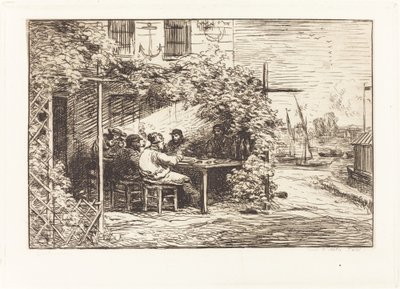 Pranzo sulla Strada per Asnieres da Charles Francois Daubigny