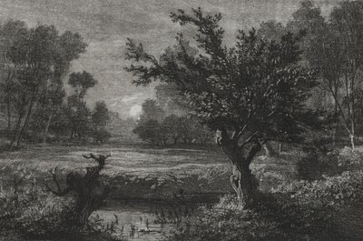 Sorgere della luna nella valle di Andilly da Charles Francois Daubigny