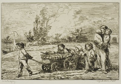 Trasloco con il carro (Gli arredi della barca) da Charles Francois Daubigny