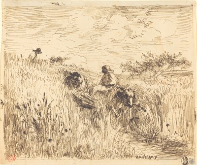 Sentiero attraverso un campo di grano (Sentier dans les blés) da Charles Francois Daubigny