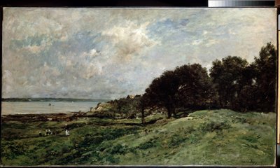 Paesaggio marino vicino a Villerville nel Calvados. Dipinto di Charles François Daubigny (1817-1878) 1875 85x149 cm Museo dell