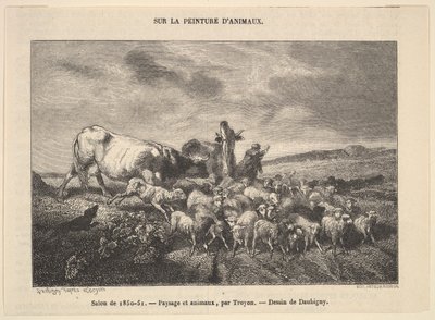 Salon de 1850-51, Paesaggio e Animali, par Troyon da Charles Francois Daubigny