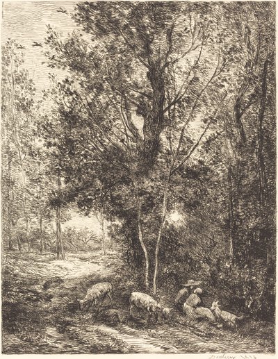 Pastore e pastorella da Charles Francois Daubigny