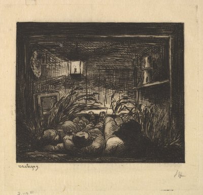 Dormire a bordo della barca da Charles Francois Daubigny