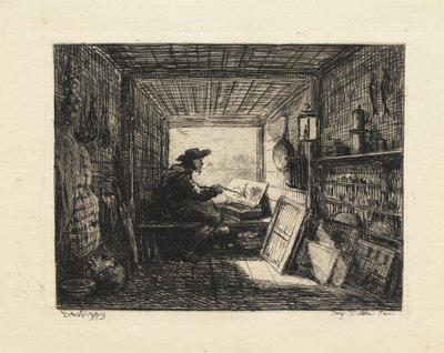 Lo studio della barca da Charles Francois Daubigny