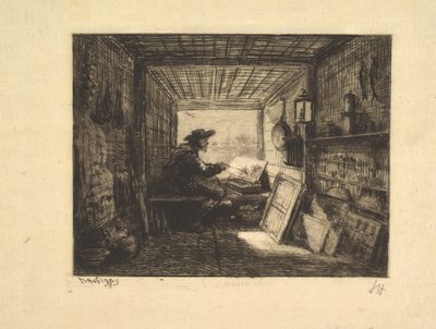 Lo studio della barca, dalla serie Viaggio in barca, 1862 da Charles Francois Daubigny