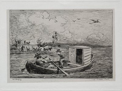 Il viaggio in barca: Le Mot de Cambronne La lite, 1861 da Charles Francois Daubigny