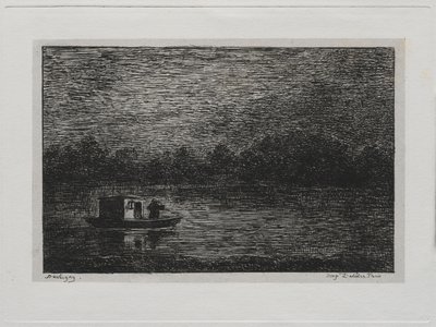 Il viaggio in barca: viaggio notturno o pesca con la rete seconda versione da Charles Francois Daubigny