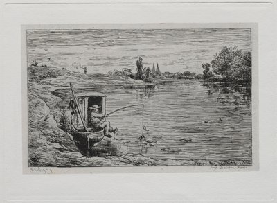 Il Viaggio in Barca: Il Mozzo che Pesca, 1861 da Charles Francois Daubigny