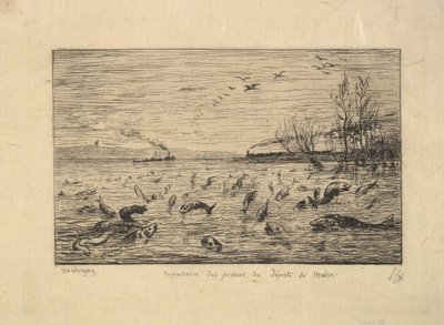 I pesci gioiscono per la partenza del mozzo da Charles Francois Daubigny