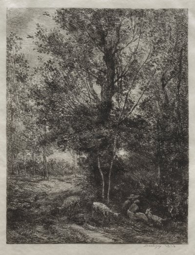 Il pastore e la pastorella da Charles Francois Daubigny
