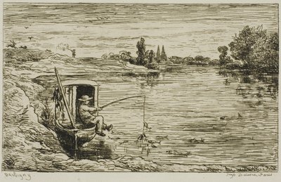 Il ragazzo della nave a pesca (Pesca con la lenza) da Charles Francois Daubigny