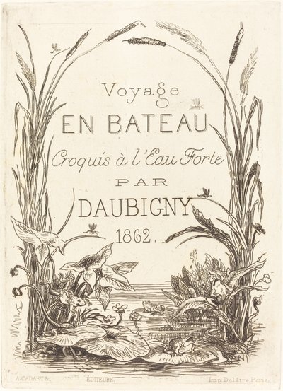 Pagina del titolo per "Voyage en bateau" da Charles Francois Daubigny