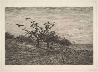 Albero pieno di corvi da Charles Francois Daubigny